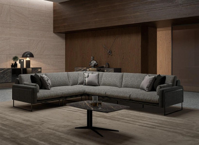 Wohnzimmer Polster Textil Eck Sofa L-Form Einrichtung Luxus Couchtisch